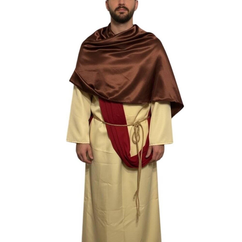Yellow & Red Costume Robe With Rope Waist Tie